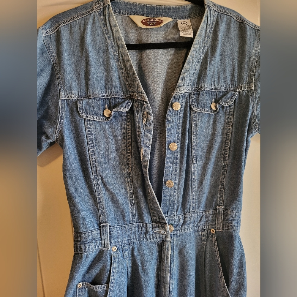 Vintage 70s Denim Jumpsuit Size M